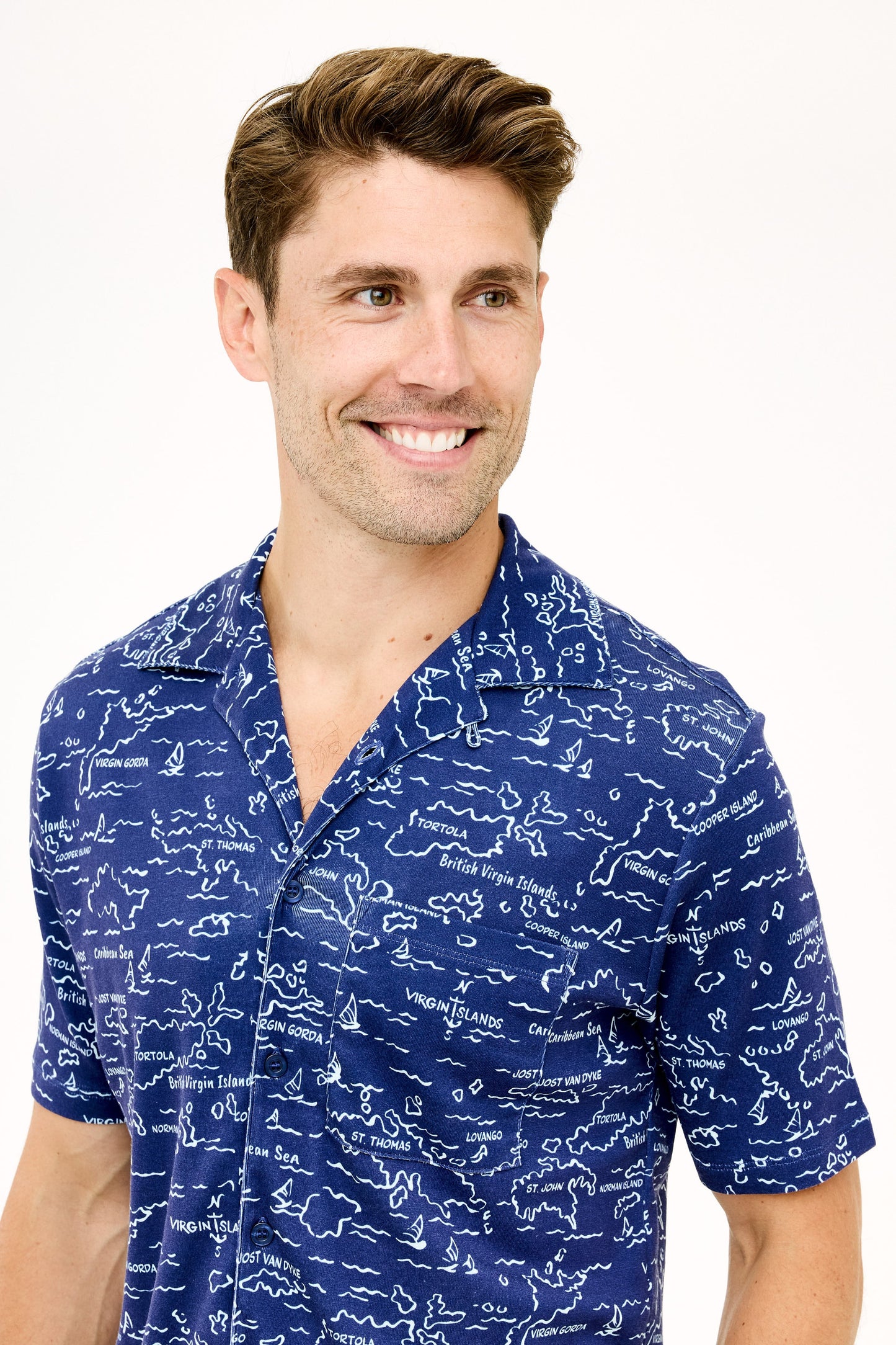Nico Camp Shirt - VI Map Skipper Blue